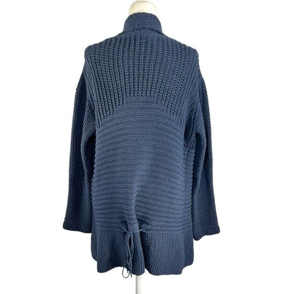 Lilith Open Front Knit Cardigan Medium/Large Blue Cotton Knit - Picture 6 of 12